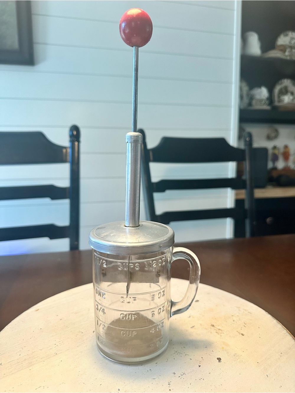 vintage clear glass nut chopper